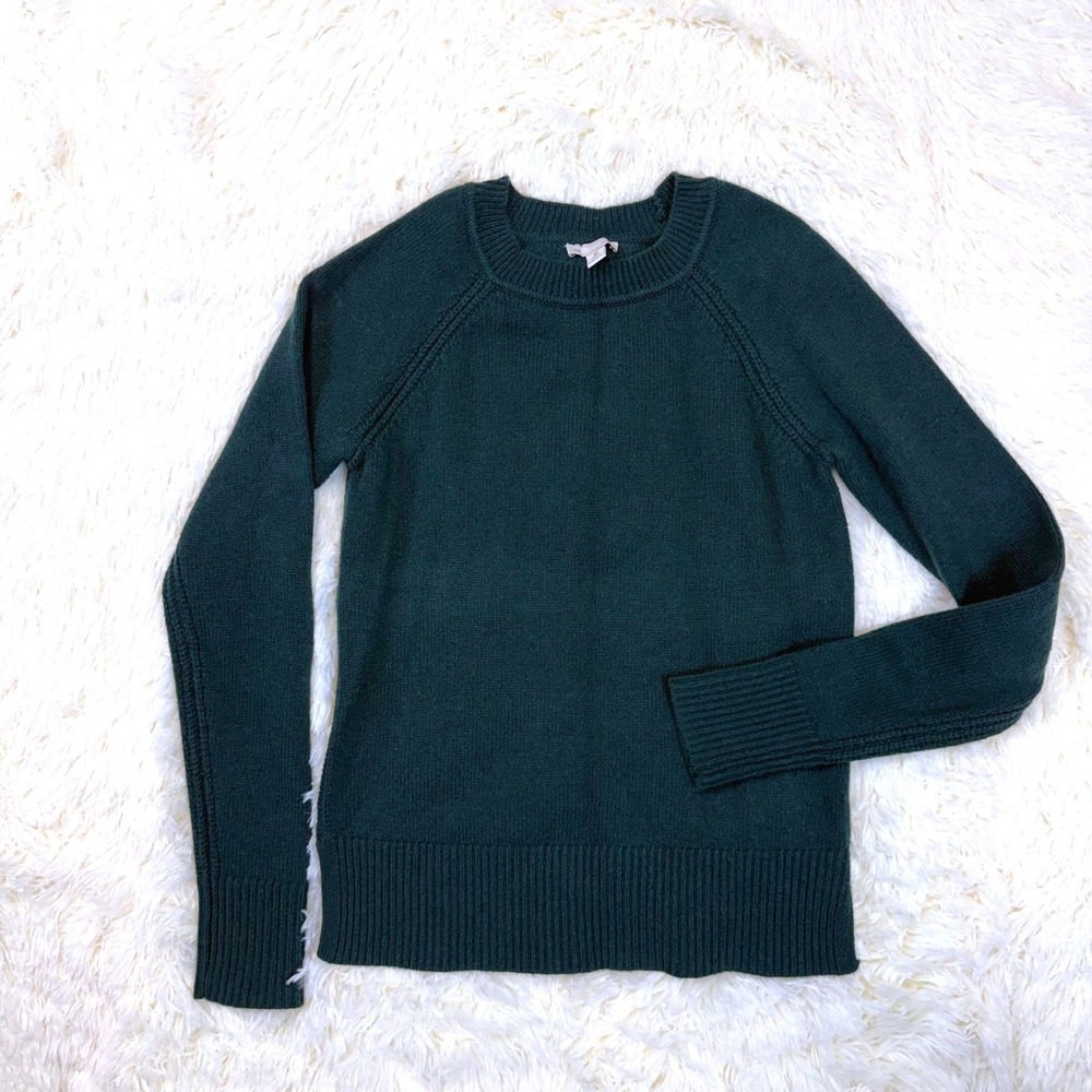 Gap Cashmere Sweater Womens XS Green Crewneck Pullover Knit Quiet Luxury Preppy